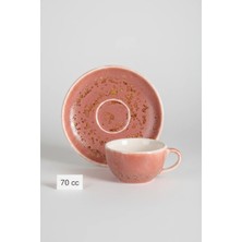 Rinart 6'lı Liza Espresso Fincanı 70 cc + Fincan Tabağı Giorgiana Lisa Shape Rosa – Şık ve Modern Porselen Kahve Takımı