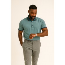 Uomo Park Yaka ve Manşet Detaylı Pamuklu Polo Yaka Regular Fit T Shirt 2988-1