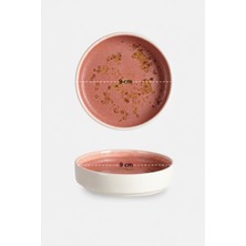 Rinart 6'lı Elipse Shape Rosa Tabak 9 cm – Şık ve Modern Porselen Sunum Tabağı