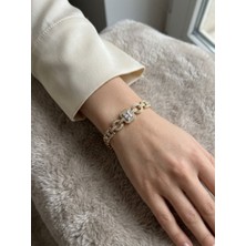 Zarene Silver Xuping Baget Taşlı Gold 14K Bileklik