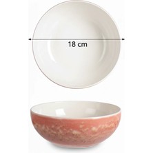 Rinart 6'lı Coupe Shape Rosa Kase 18 cm – Şık ve Modern Porselen Kase