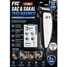 GUNKES Fyc YF-8622 Kablolu Saç Sakal Kesme Makinesi Profesyonel Kullanım, 3-6-9-12 mm Tarak Seti