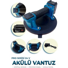 Dynamic Tech Profesyonel 260 kg Kapasiteli Dijital Ekranlı Çift Bataryalı Seramik Ahşap Cam Taşıma Vantuz Vakum Çift Akülü