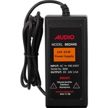 AUDIO 24V 60 Watt Güç Kaynağı 80 x 120 x 35 mm Boyutlarıyla Kısa Devre Koruma Özellikli