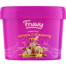 Fruwy Freeze Dried Muz Çilek Mix Kova Dondurularak Kurutulmuş Karışık Meyve