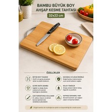 Milena Life Bambu Büyük Boy Ahşap Kesme Tahtası 32X22 cm 1 Adet