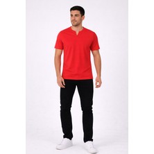 Uomo Park Henley Tişört Basic Casual T Shirt 2124