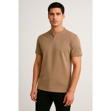 Uomo Park Henley Tişört Basic Casual T Shirt 2124