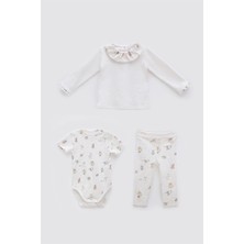 Atelier Babbi 3'lü Body & Pantolon & T-Shirt Seti - Theatre / Pembe