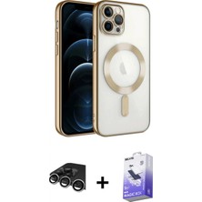 Marsilyan™- iPhone 14 Pro Max Kılıf Nova Işık Özel Seri - Siyah Bilvis 5in1 5d Magic Hayalet Cam Ekran Koruyucu + Raze Metal Kamera Lens - Gs