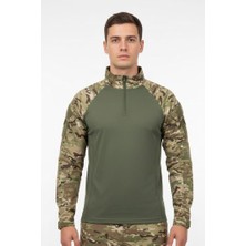 Single Sword Sword Dirsek Detaylı Polo Yaka Unisex&unisex Combat T-Shirt Single Renk: Multicam Beden: Xl