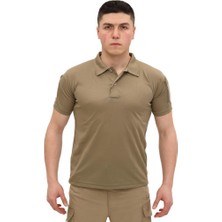 Single Sword Kısa Kollu Outdoor  Polo Yaka Tişört Renk: Bej Beden: L