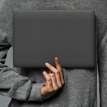 Depo Store MacBook Air 13.6 Inç Kılıf Mat Flu Buzlu Tpu Sert Kapak M4-M3-M2 Uyumlu Ince Hafif Darbe Çizik Koruma Premium Koruyucu Kapak Siyah