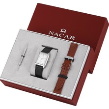 Nacar Safir Cam Klasik Gümüş - Siyah Erkek Kol Saati NC08-29420738-ASL1