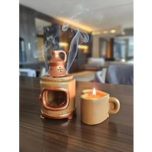 Rivelcandle Otantik Bakır Detaylı Dokunuş Tütsülük ve Mum 2 Li Set
