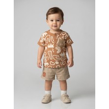 Nazar Baby Erkek Bebek Jnr Authentic Baskılı Müslin Şortlu Takım