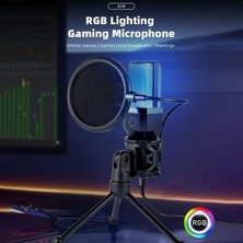 Depo Store Bilgisayar Rgb Mikrofon 20-20KHZ Profesyonel Podcast Mikrofon Kiti Tak Çalıştır USB Kablolu Pc Dizüstü Bilgisayar Için Vlog Youtuber Kick Canlı Yayın X1R