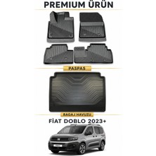 Black Gold Fiat Doblo 2023+ Uyumlu 3D Oto Paspas ve Bagaj Havuzu Set Premium