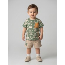 Nazar Baby Erkek Bebek Jnr Authentic Baskılı Müslin Şortlu Takım