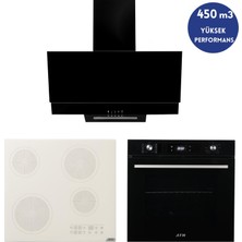 Alveus Afm Serisi Radeo Vitro. Elektrikli Cam Siyah Ankastre Set ( V6-05 Beyaz + FM7700 + FM3300)