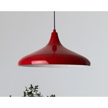 UltraMint Kırmızı Metal Sarkıt Avize, Modern Tasarım, 36 Cm, Salon ve Mutfak Işığı