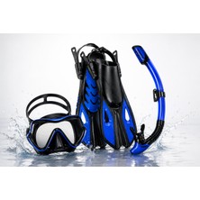 Kenly Dalış Seti S-M / L-Xl Beden Profesyonel Maske Şnorkel Palet Seti Ayarlanabilir Deniz Yüzme Seti Taşıma Çantalı