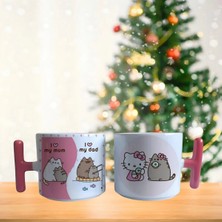 Ghostbastır Design Pusheen ve Hello Kitty Kupa Bardak | Tek Adet 0383