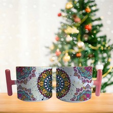 Ghostbastır Design Çiçek Mandala Kupa Bardak | Tek Adet 0113