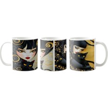 Ghostbastır Design Kara Kedi Kupa Bardak | Tek Adet K071