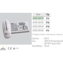 UltraMint 3'lü Avize Kumandası AY30-00120, Kolay Kontrol ve Kullanım Için