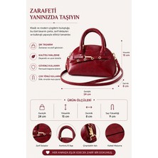 Elan Collection Kadın Çanta Modern Minimalist Tasarım Çapraz Askılı Şık El ve Omuz Çantası Bordo