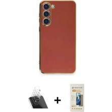 Marsilyan™- Galaxy S23 Plus Kılıf Yankı Serisi - Siyah 6d Mat Seramik Hayalet Nano Ekran Koruyucu + Kamera Lens Koruma Cam - Sf