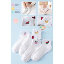 Color Socks 5'li Paket Meyve Desenli Yazlık Yarım Kadın Çorap (Extra Soft)