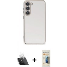Marsilyan™- Galaxy S23 Plus Kılıf Yankı Serisi - Siyah 6d Mat Seramik Hayalet Nano Ekran Koruyucu + Kamera Lens Koruma Cam - Sf