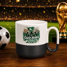 Bk Gift Suudi Arabistan Taraftar Temalı 2026 Dünya Kupası Tasarımlı Siyah Joyful Kupa Bardak