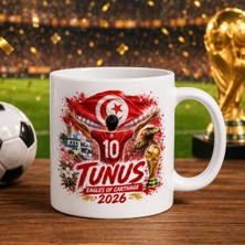 Bk Gift Tunus Taraftar Temalı 2026 Dünya Kupası Tasarımlı Beyaz Kupa Bardak