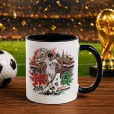 Bk Gift Irak Taraftar Temalı 2026 Dünya Kupası Tasarımlı Siyah Kupa Bardak