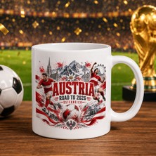 Bk Gift Avusturya Taraftar Temalı 2026 Dünya Kupası Tasarımlı Beyaz Kupa Bardak