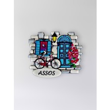 Mundy Assos Temalı Polyester Kabartmalı  Magnet  7 x 6,5 cm – Dekoratif Hediyelik Buzdolabı Süsü  (KOD:1242)