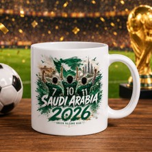 Bk Gift Suudi Arabistan Taraftar Temalı 2026 Dünya Kupası Tasarımlı Beyaz Kupa Bardak