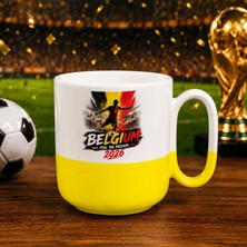 Bk Gift Belçika Taraftar Temalı 2026 Dünya Kupası Tasarımlı Sarı Joyful Kupa Bardak