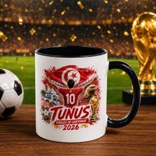 Bk Gift Tunus Taraftar Temalı 2026 Dünya Kupası Tasarımlı Siyah Kupa Bardak