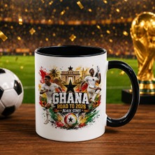 Bk Gift Gana Taraftar Temalı 2026 Dünya Kupası Tasarımlı Siyah Kupa Bardak