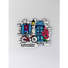 Mundy Köyceğiz Temalı Polyester Kabartmalı  Magnet  7 x 6,5 cm – Dekoratif Hediyelik Buzdolabı Süsü  (KOD:1240)