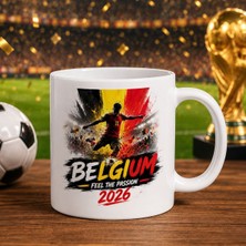 Bk Gift Belçika Taraftar Temalı 2026 Dünya Kupası Tasarımlı Beyaz Kupa Bardak