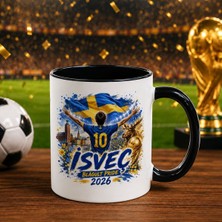 Bk Gift Isveç Taraftar Temalı 2026 Dünya Kupası Tasarımlı Siyah Kupa Bardak