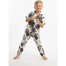 Modanino Erkek Çocuk %100 Pamuk ve Gömlek Tarz Pijama Takımı 2-13 Yaş 12687IS
