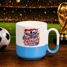 Bk Gift Paraguay Taraftar Temalı 2026 Dünya Kupası Tasarımlı Mavi Joyful Kupa Bardak
