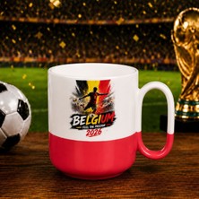 Bk Gift Belçika Taraftar Temalı 2026 Dünya Kupası Tasarımlı Kırmızı Joyful Kupa Bardak