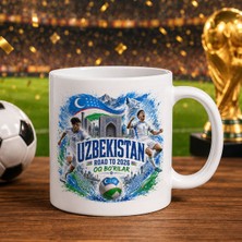 Bk Gift Özbekistan Taraftar Temalı 2026 Dünya Kupası Tasarımlı Beyaz Kupa Bardak